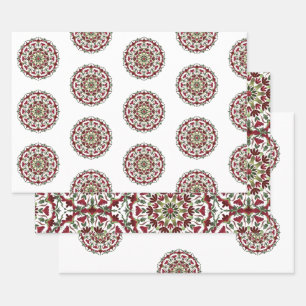 Niedliche weiße Blume auf rosa Geschenkpapier Set