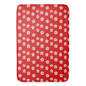 Niedliche weiße Blume auf rot Badematte (Vorderseite Vertikal)