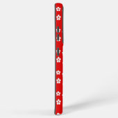 Niedliche weiße Blume auf rot Samsung Galaxy Hülle (Rechte Seite)