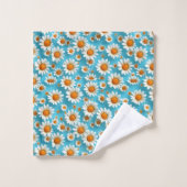 Niedliche weiße Blume Badhandtuch Set (Waschlappen)