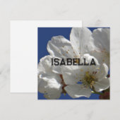 Niedliche weiße Blume Faltkarte (Vorne/Hinten)