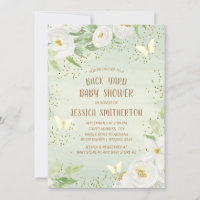 Niedliche weiße Blume Grüne Backyard Babydusche