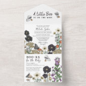 Niedliche weiße Blume Halloween Kinderdusche All In One Einladung (Innen Boden)