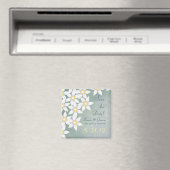 Niedliche weiße Blume Hochzeit speichern das Datum Magnet (In Situ (Geschirrspüler))