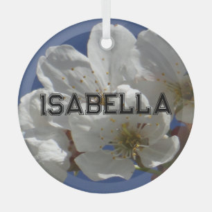 Niedliche weiße Blume Ornament Aus Glas