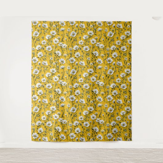 Niedliche weiße Blume Wandteppich (Vorderseite)