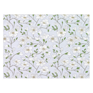 Niedliche weiße Blumentischdecke Ditsy Muster-  Tischdecke