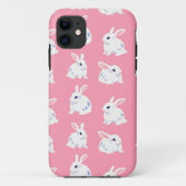 Niedliche weiße Bunnies auf Rosa - Adorable Muster Case-Mate iPhone Hülle (Rückseite)