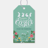 Niedliche Weiße Frühlingssonne Wildblume Frohe Ost Geschenkanhänger (Vorderseite)