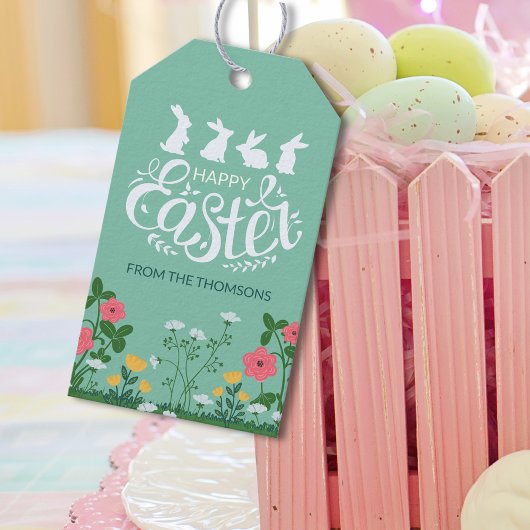 Niedliche Weiße Frühlingssonne Wildblume Frohe Ost Geschenkanhänger