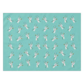 Niedliche weiße Geister Aqua Top hat schwarze Cane Tischdecke (Vorderseite (Horizontal))