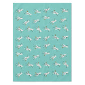 Niedliche weiße Geister Aqua Top hat schwarze Cane Tischdecke (Vorderseite)