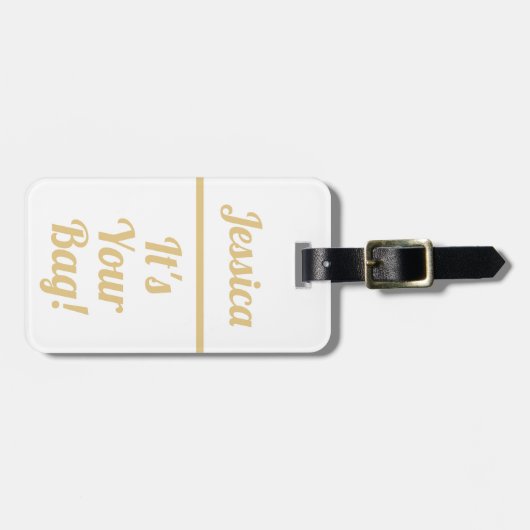 Niedliche weiße Gepäckmarke für Frauen Gepäckanhänger (Vorderseite horizontal)