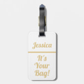 Niedliche weiße Gepäckmarke für Frauen Gepäckanhänger (Rückseite vertikal)