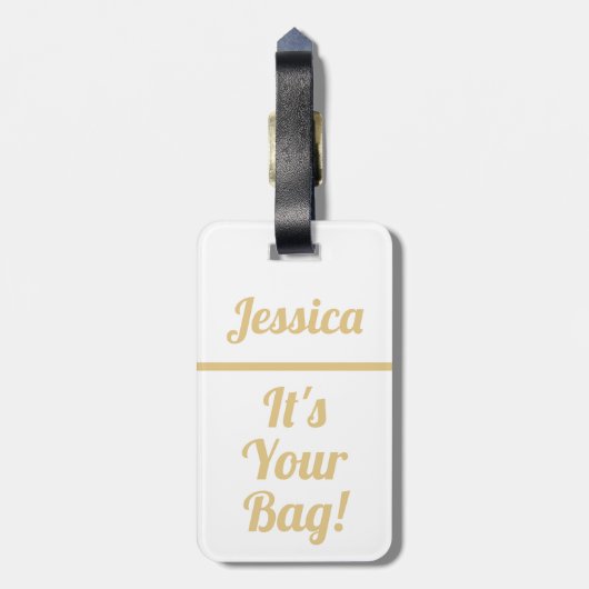 Niedliche weiße Gepäckmarke für Frauen Gepäckanhänger (Rückseite vertikal)