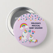 Niedliche weiße Hörner Magische Mama & Baby / Dusc Button (Vorne & Hinten)