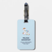 Niedliche weiße Hörner Magische Mama & Baby Gepäckanhänger (Rückseite vertikal)