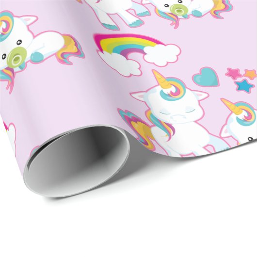 Niedliche weiße Hörner Magische Mama & Baby Geschenkpapier (Rolleneckpunkt)