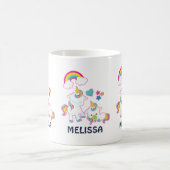 Niedliche weiße Hörner Magische Mama & Baby Kaffeetasse (Mittel)