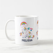 Niedliche weiße Hörner Magische Mama & Baby Kaffeetasse (Links)