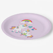 Niedliche weiße Hörner Magische Mama & Baby Pappteller (Schrägansicht)