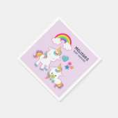 Niedliche weiße Hörner Magische Mama & Baby Serviette (Ecke)