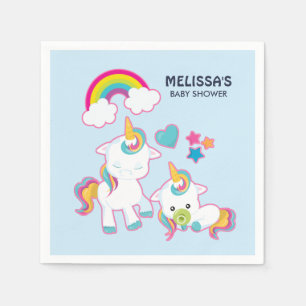 Niedliche weiße Hörner Magische Mama & Baby Serviette