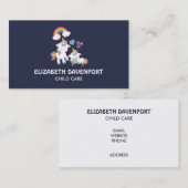 Niedliche weiße Hörner Magische Mama & Baby Visitenkarte (Vorne/Hinten)