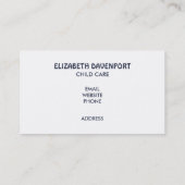 Niedliche weiße Hörner Magische Mama & Baby Visitenkarte (Rückseite)