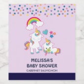 Niedliche weiße Hörner Magische Mama & Baby Weinetikett (Einzelnes Label)