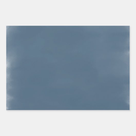 Niedliche weiße Kaninchen Blauer Winter Weihnachte Geschenkpapier Set (Vorderseite 3)