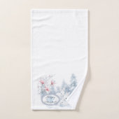 Niedliche weiße Kaninchen im Winterschnee Badhandtuch Set (Handtuch)