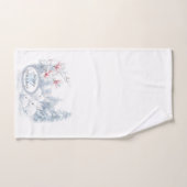 Niedliche weiße Kaninchen im Winterschnee Badhandtuch Set (Handtuch)