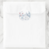 Niedliche weiße Kaninchen im Winterschnee Runder Aufkleber (Tasche)