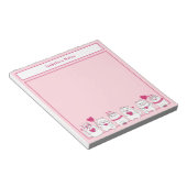 Niedliche weiße Kätzchen Kinder Individuelle Name Notizblock (angewinkelt)