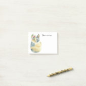 niedliche weiße Katze Boho Blume post it notes Post-it Klebezettel (Auf Schreibtisch)