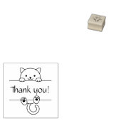 Niedliche weiße Katze Danke, 1x1 Gummistempel (Stempel)