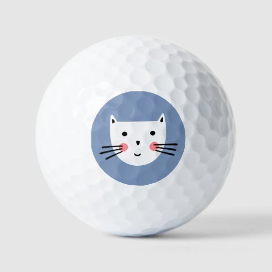 Niedliche weiße Katze Golfball (Vorderseite)