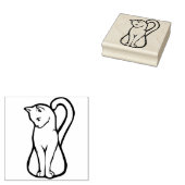 Niedliche weiße Katze Gummistempel (Stempel)