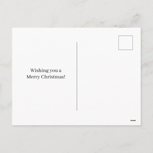 Niedliche weiße Katze im Schnee Weihnachten Postka (Rückseite)