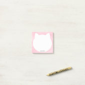 Niedliche weiße Katze Kopf Silhouette Rosa Wasserf Post-it Klebezettel (Auf Schreibtisch)