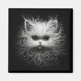 Niedliche weiße Katze Magnet