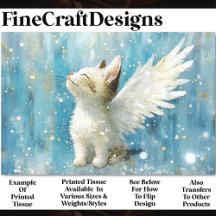 Niedliche weiße Katze mit Flügeln AV3 Decoupage