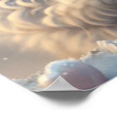 Niedliche Weiße Katze mit personalisierter Kunst Poster (Ecke)