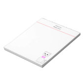 Niedliche weiße Katze Notizblock (Rotiert)