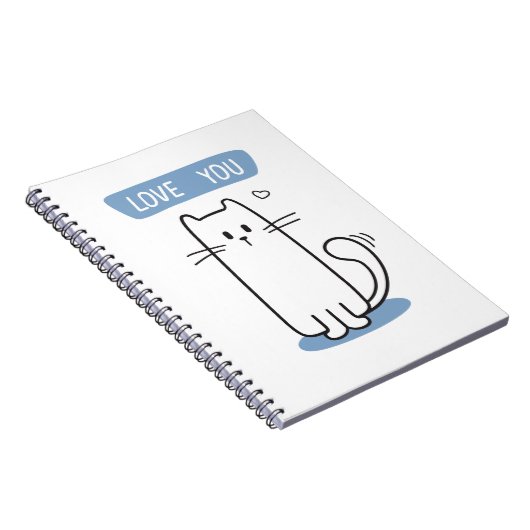 Niedliche Weiße Katze Notizblock (Rechte Seite)