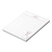 Niedliche weiße Katze Notizblock (Rotiert)