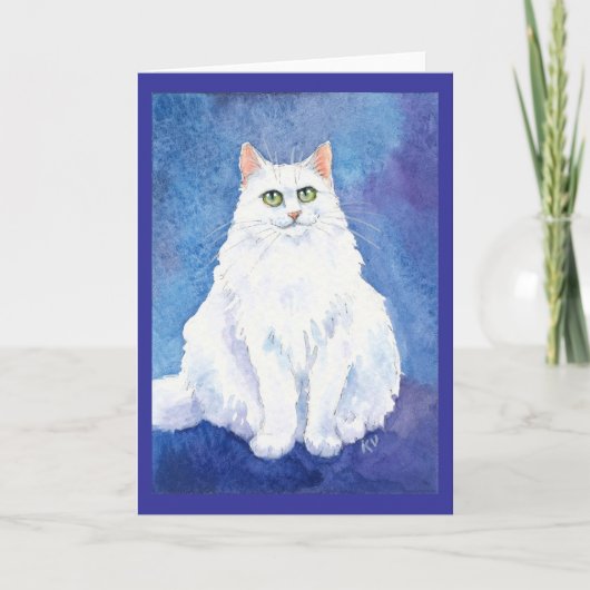 Niedliche weiße Katze oder Kätzchen Karte (Vorderseite)