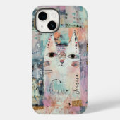 Niedliche weiße Katze Personalisiert Case-Mate iPhone Hülle (Rückseite)