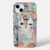 Niedliche weiße Katze Personalisiert Case-Mate iPhone Hülle (Rückseite)